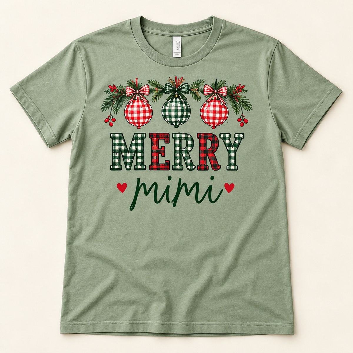 Merry Mimi – Sage full tee mockup