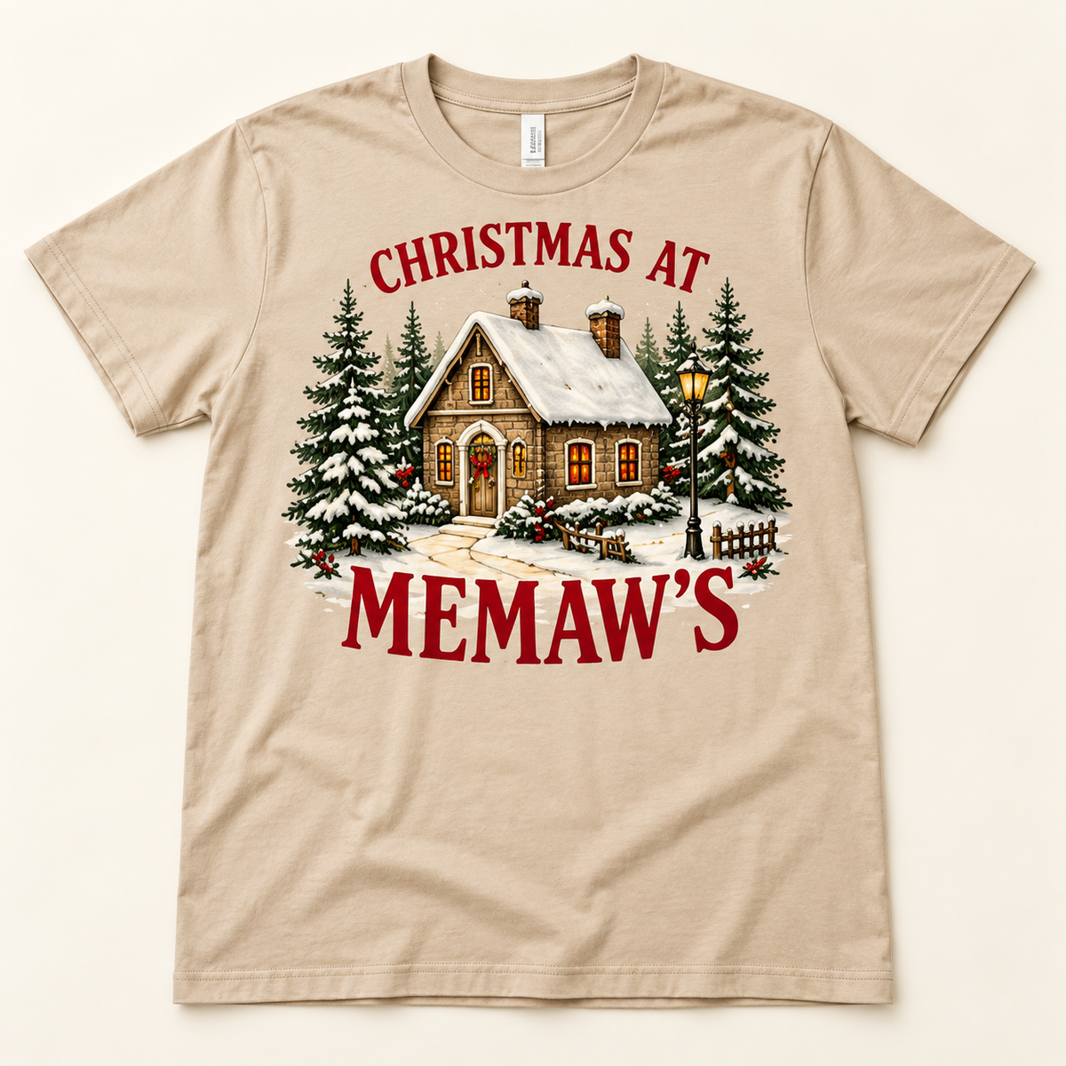 Christmas at Memaw’s – Sand full tee mockup
