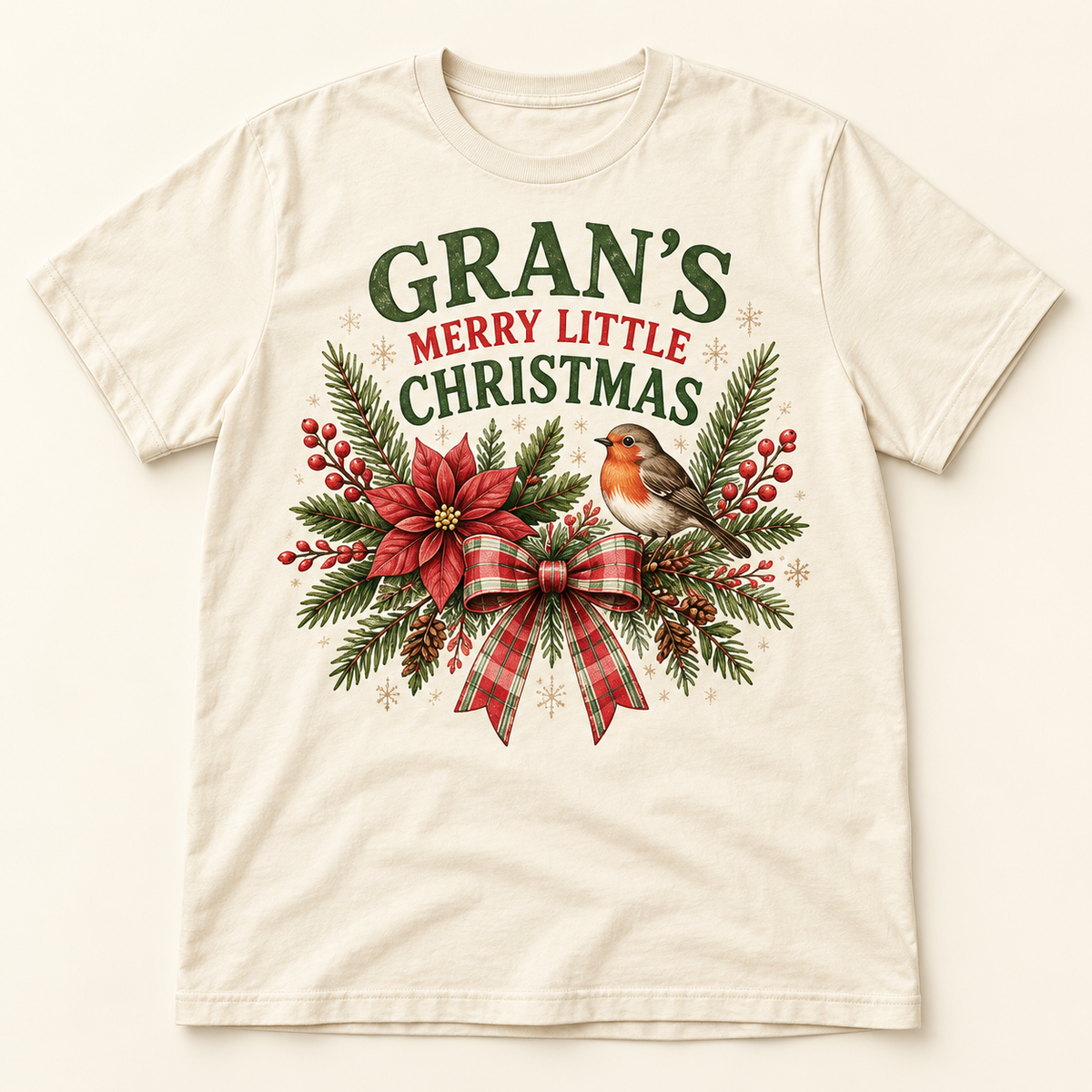 Gran’s Merry Little Christmas – Ivory full tee mockup