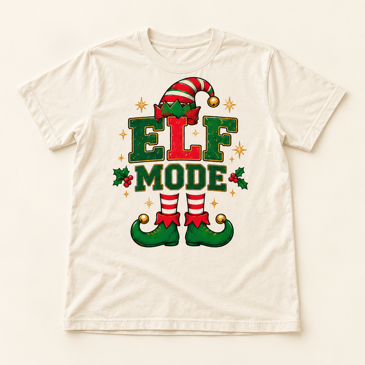 Elf Mode – Ivory full tee mockup