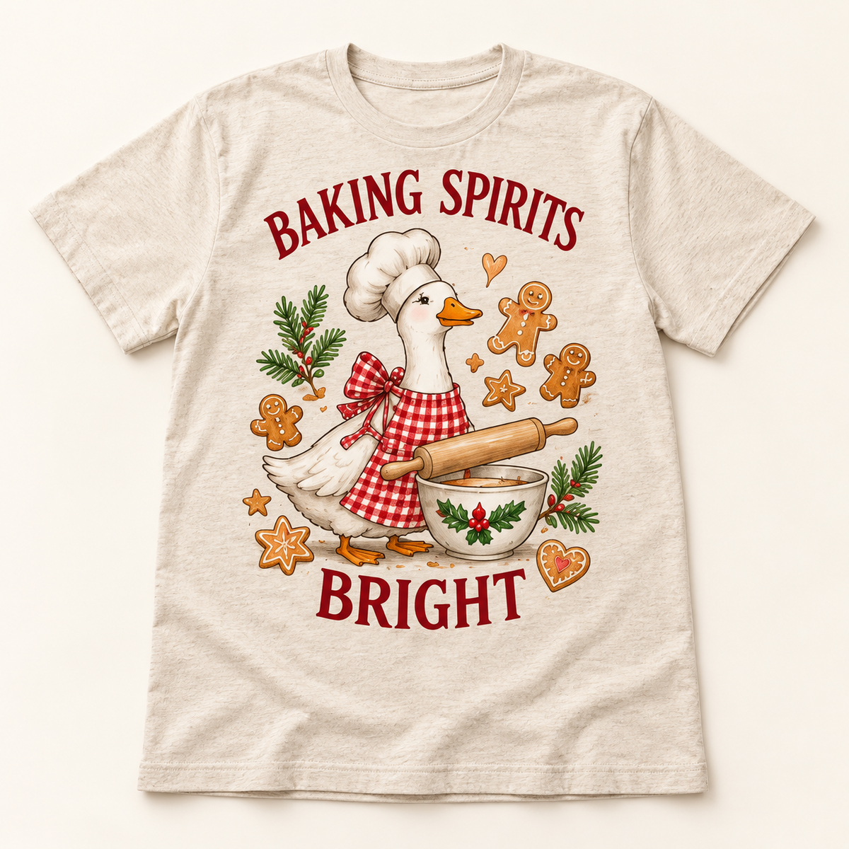 Baking Spirits Bright Goose – Oatmeal full tee mockup