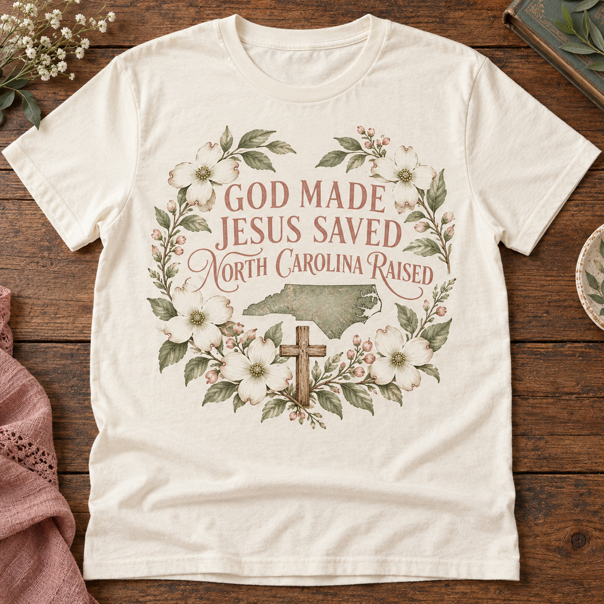 God Made, Jesus Saved, North Carolina Raised — Dogwood Cross