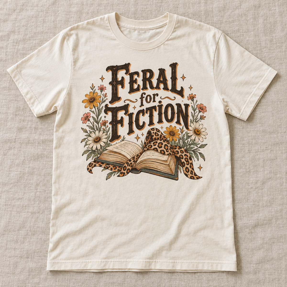 Feral for Fiction tee shown in Natural