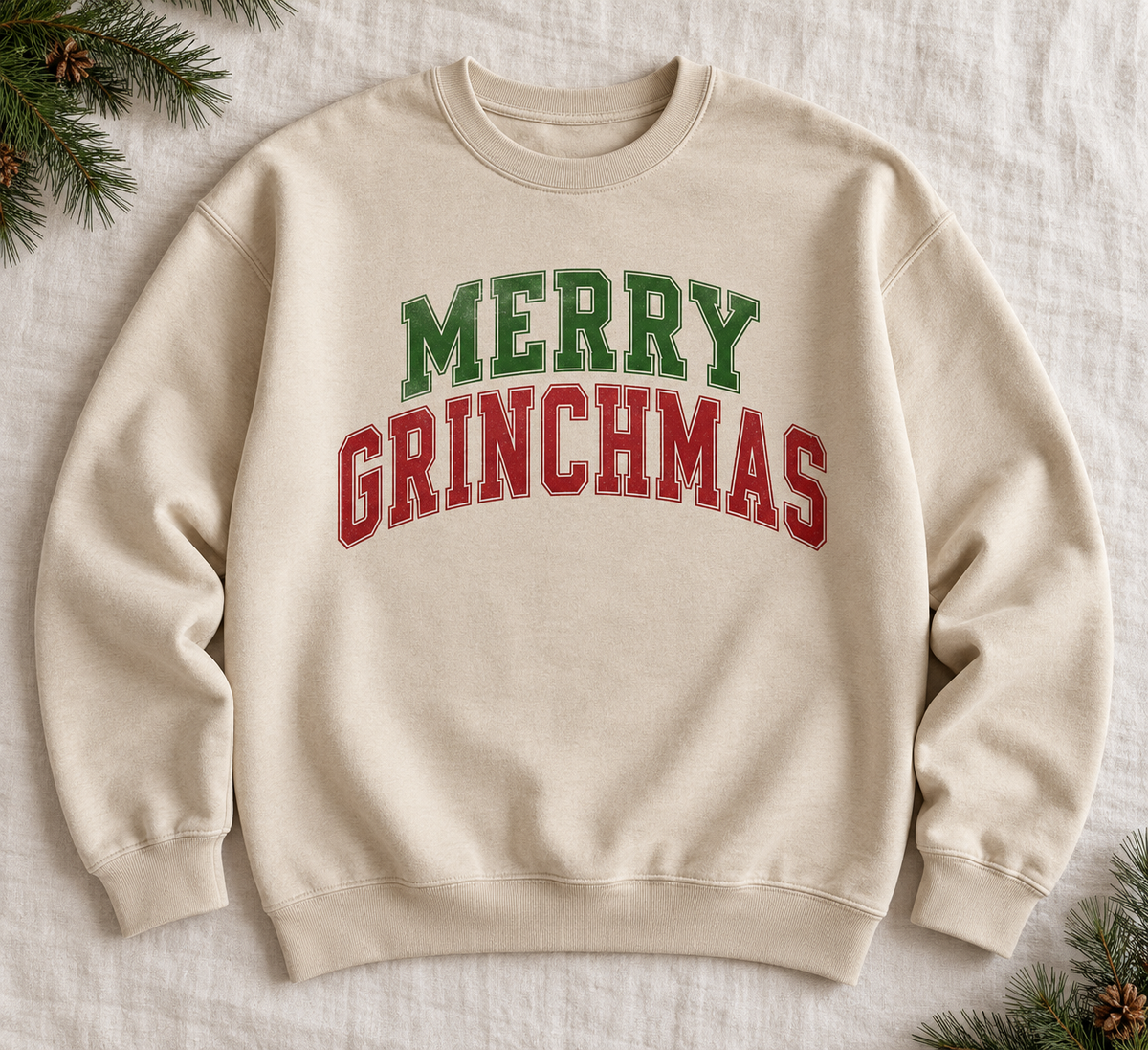 Merry Grinchmas Varsity Lettering