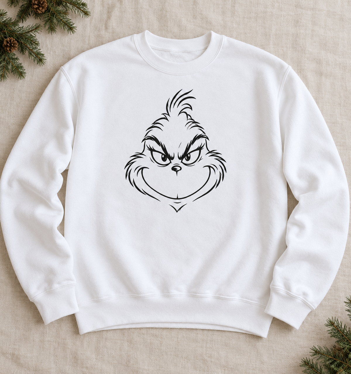 Grinch Face Black Outline