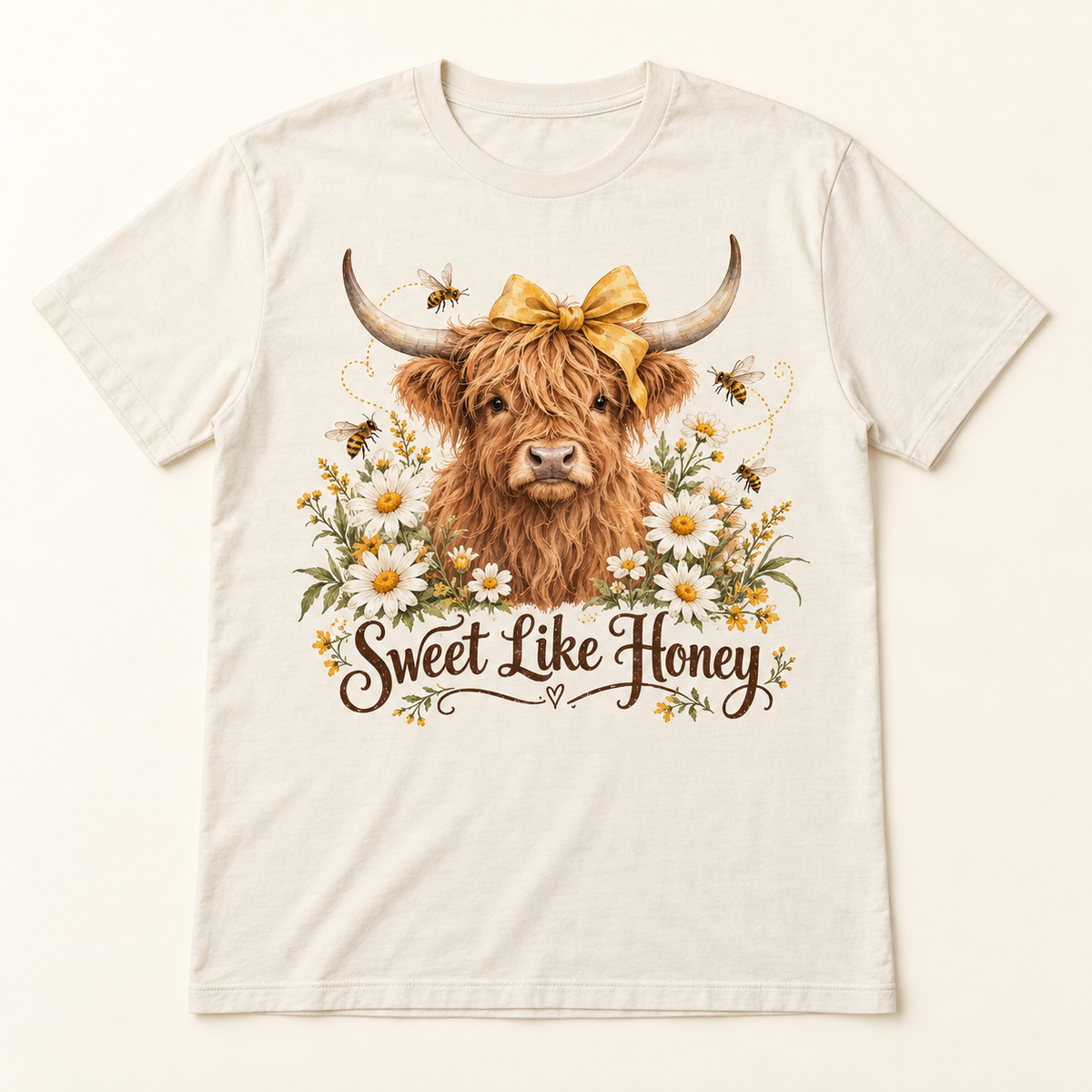 Sweet Like Honey Highland cow tee mockup