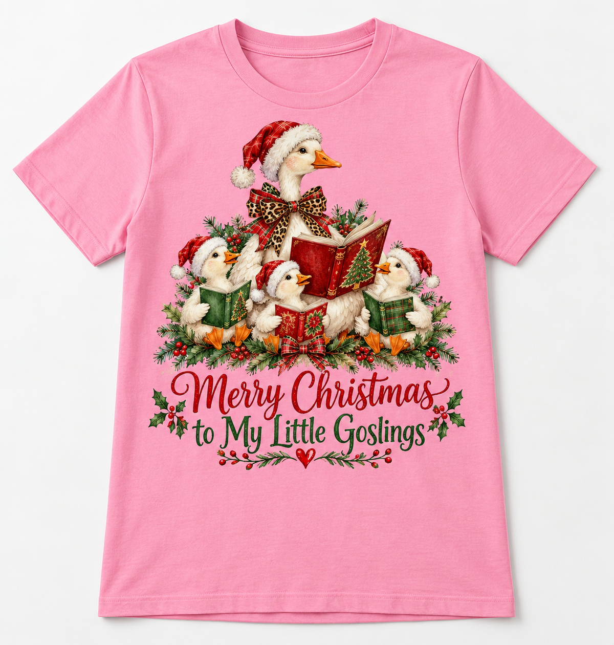 Merry Christmas to My Little Goslings — Goose Teacher Christmas Tee mockup