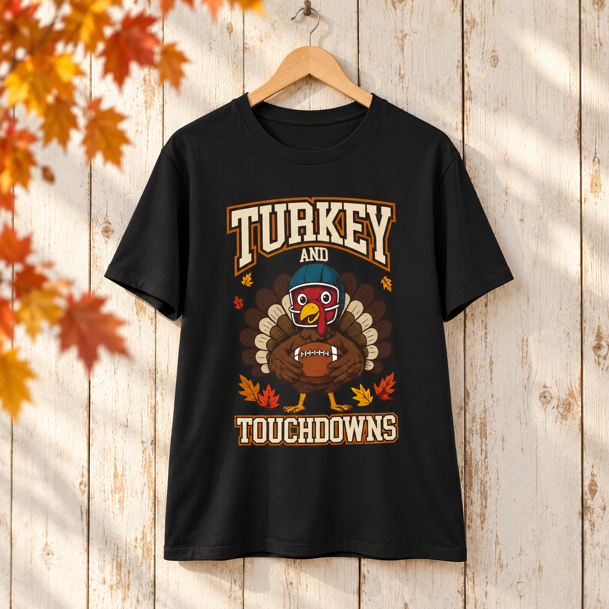 Turkey and Touchdowns Thanksgiving Tee