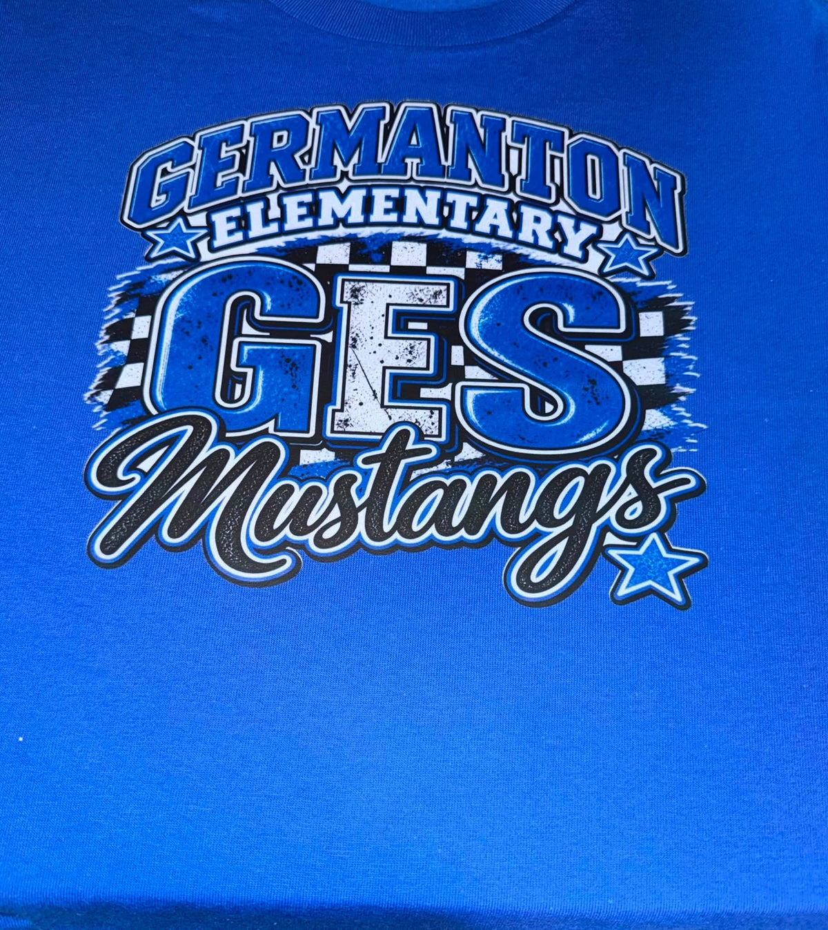 Germanton Mustangs — GES Checkerboard Initials