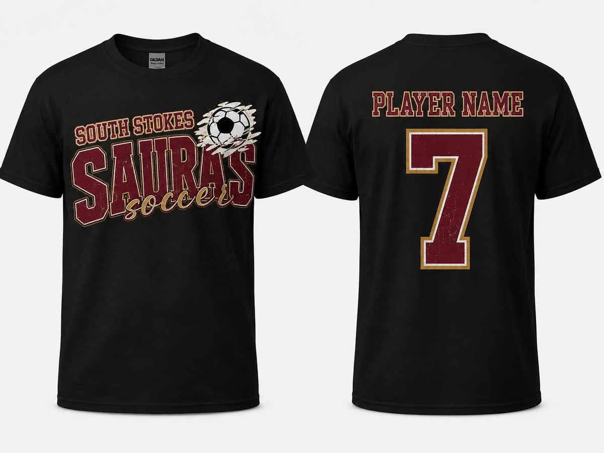 Personalized South Stokes Soccer — Distressed Front & Back