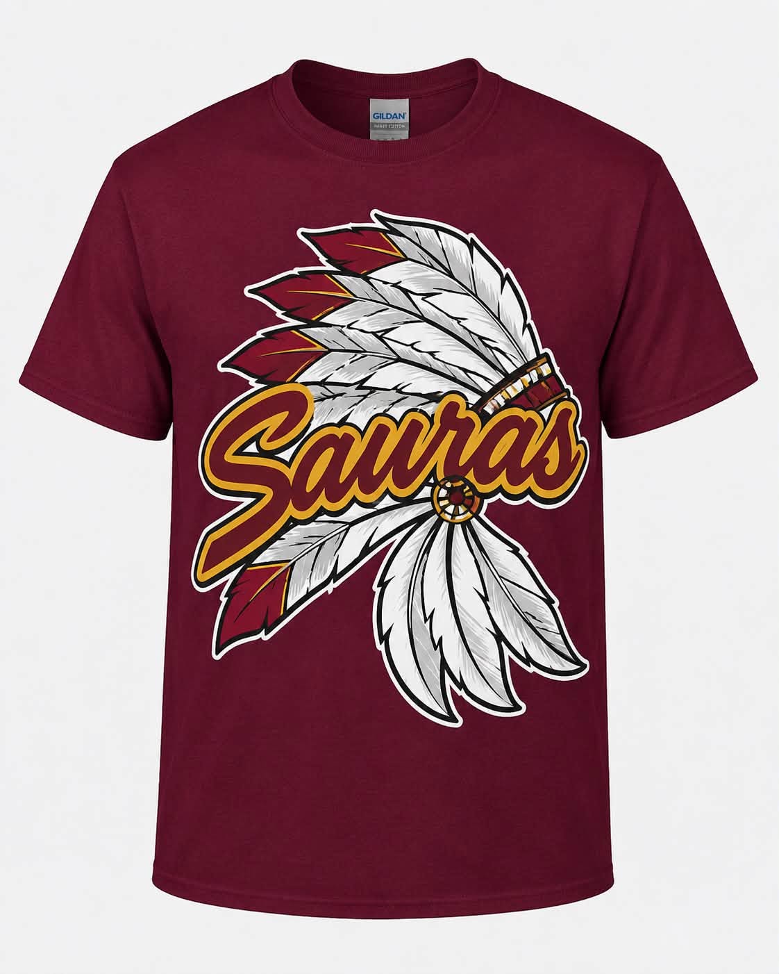 Personalized Sauras Soccer — Feather Front & Back