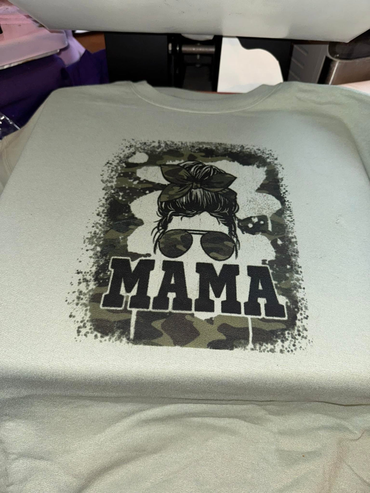 Mama — Camo Messy Bun & Sunglasses