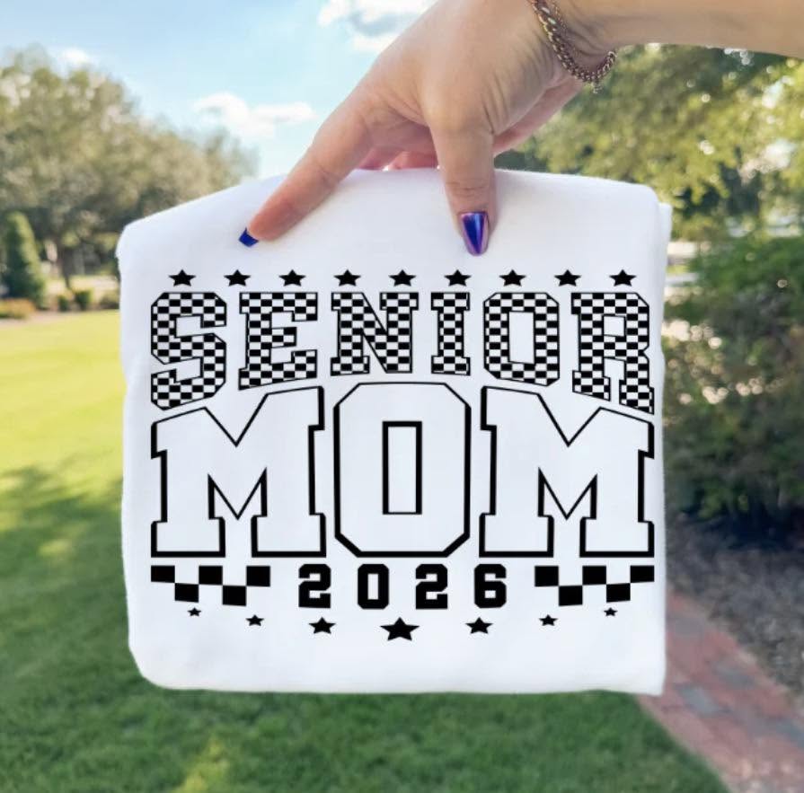 Senior Mom 2026 — Checkerboard & Stars