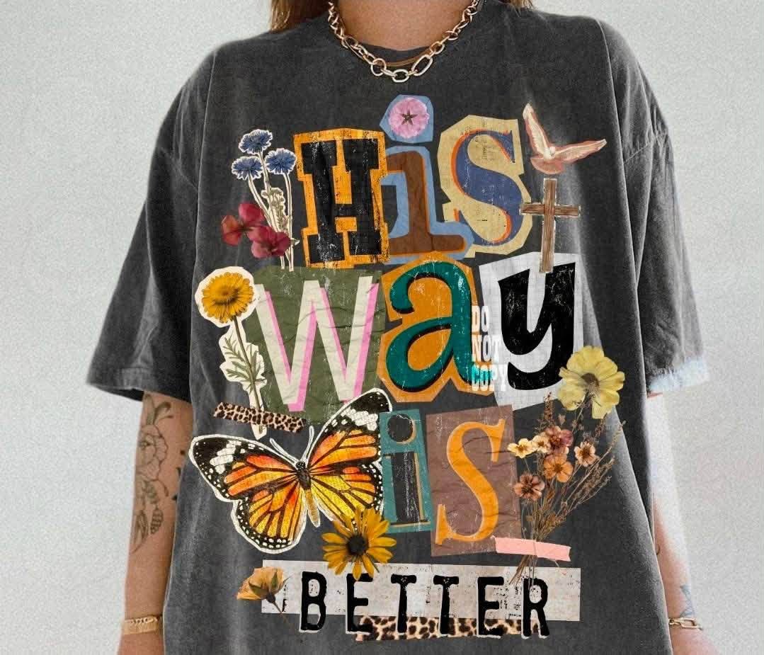 His Way Is Better — Botanical Butterfly Collage