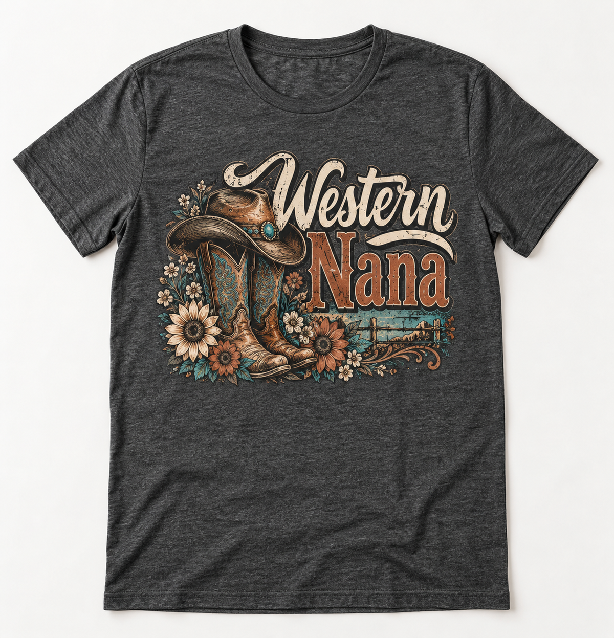 Western Nana western tee mockup