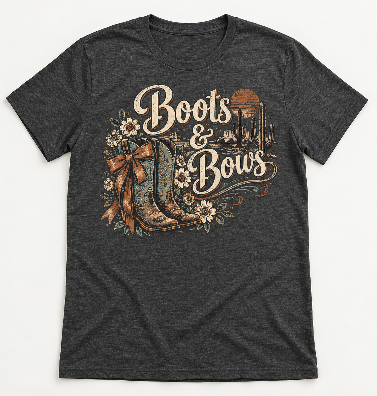 Boots & Bows western tee mockup