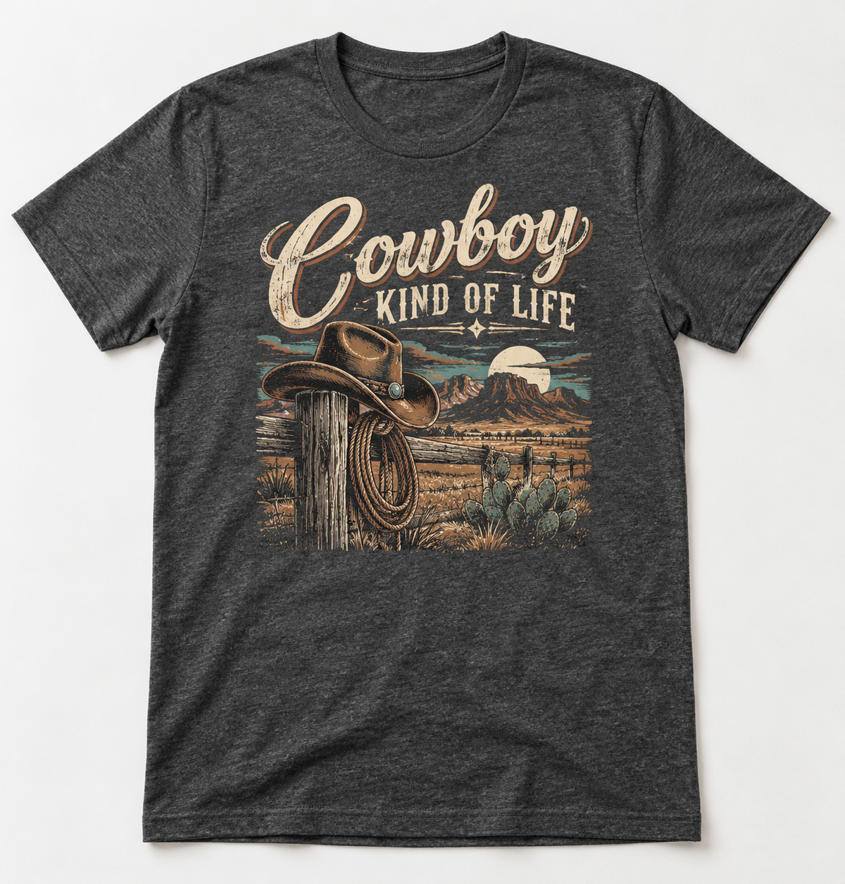 Cowboy Kind of Life western tee mockup