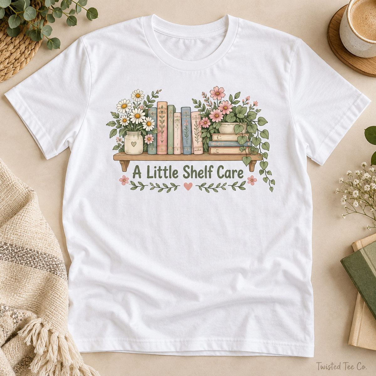 A Little Shelf Care tee mockup