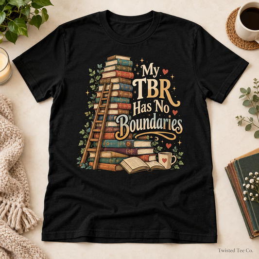 My TBR Has No Boundaries tee mockup