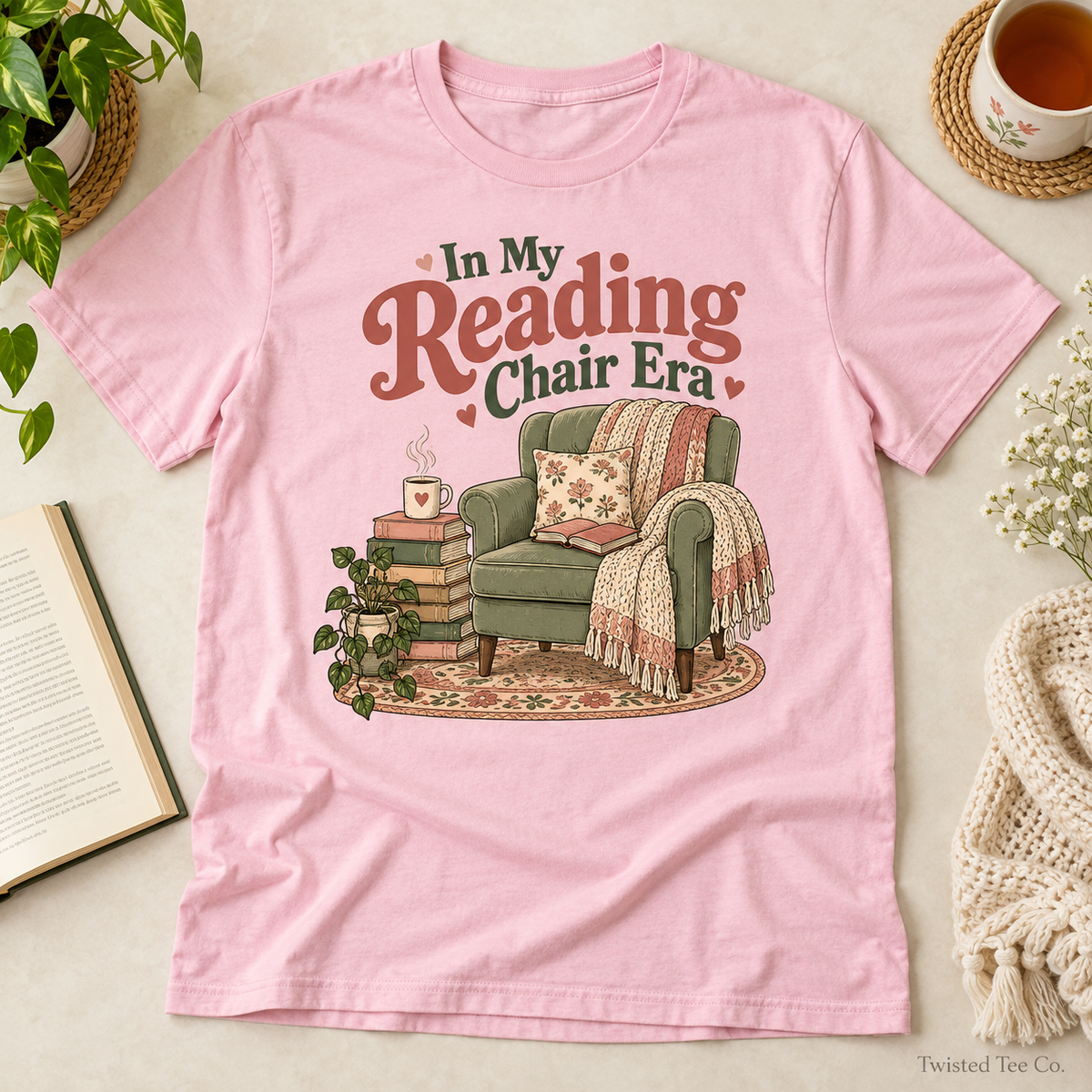 In My Reading Chair Era tee mockup