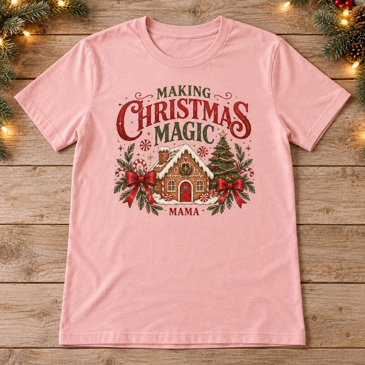 Making Christmas Magic — Mama on a pink tee