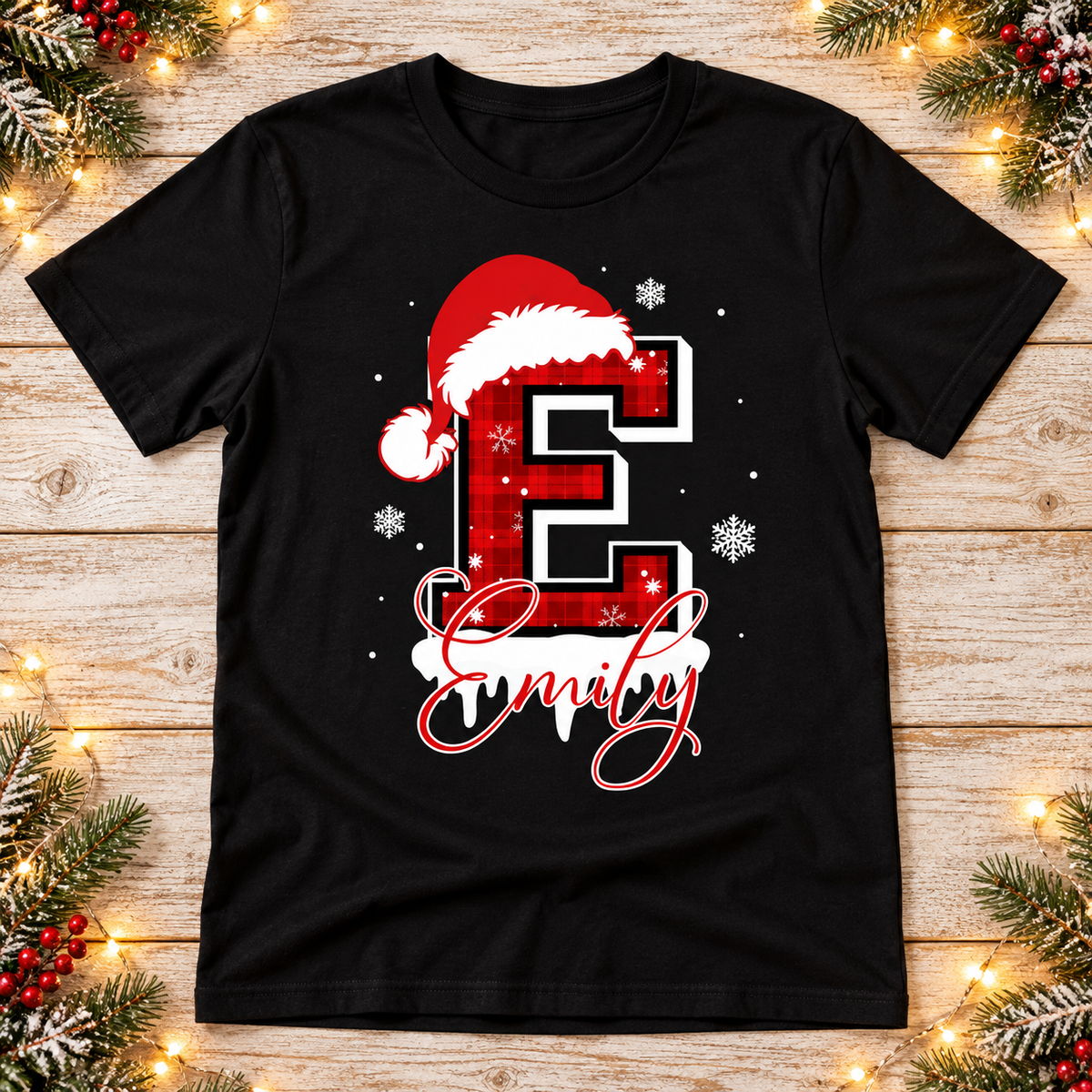 Personalized Christmas Varsity Initial
