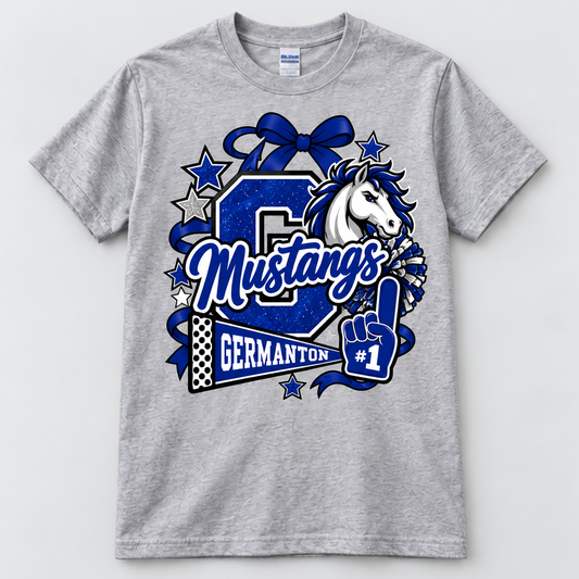 Germanton Mustangs — Mascot Bow & Stars