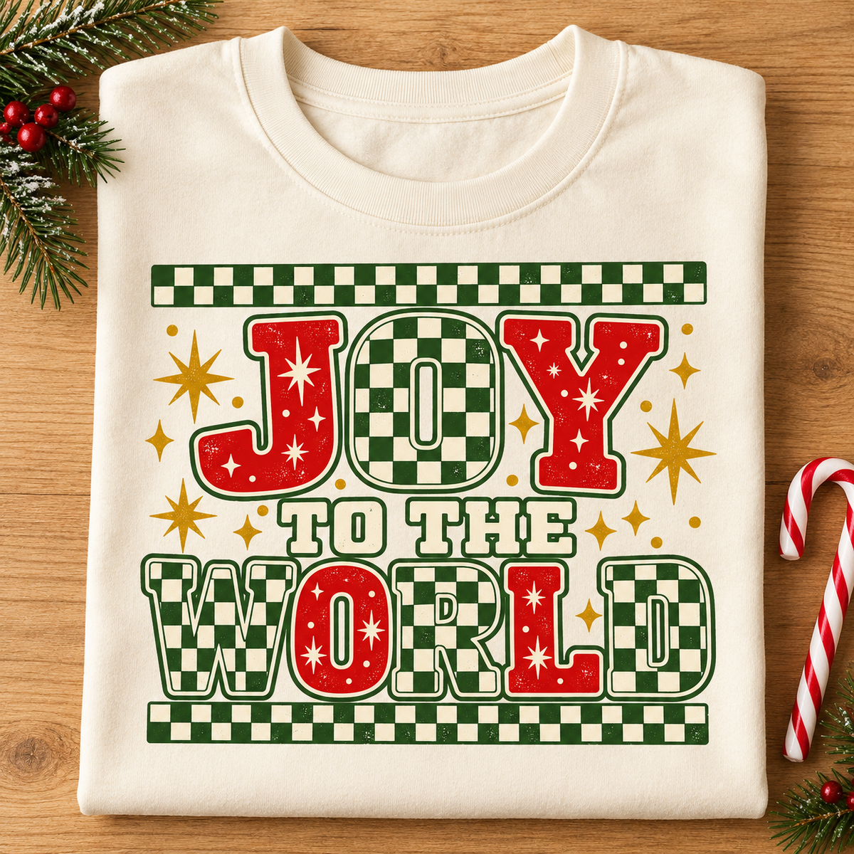Joy to the World — Christmas Checkerboard
