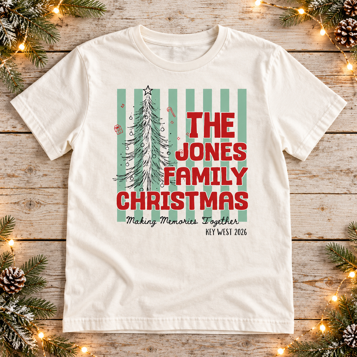 Personalized Family Christmas — Tree Stripe