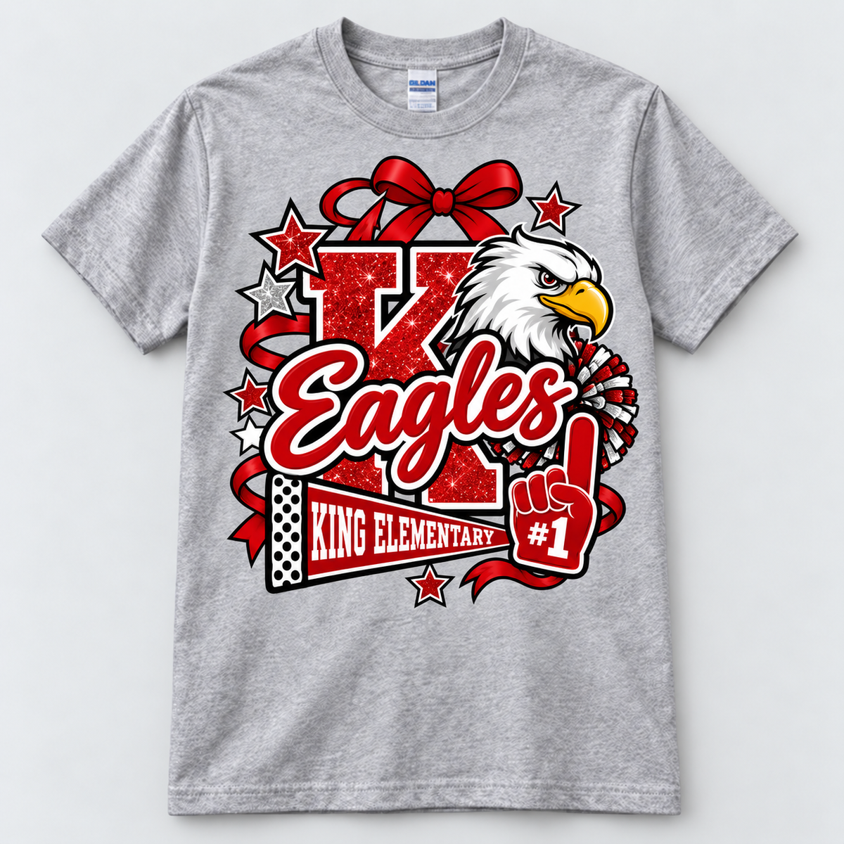 King Eagles — Mascot Bow & Stars