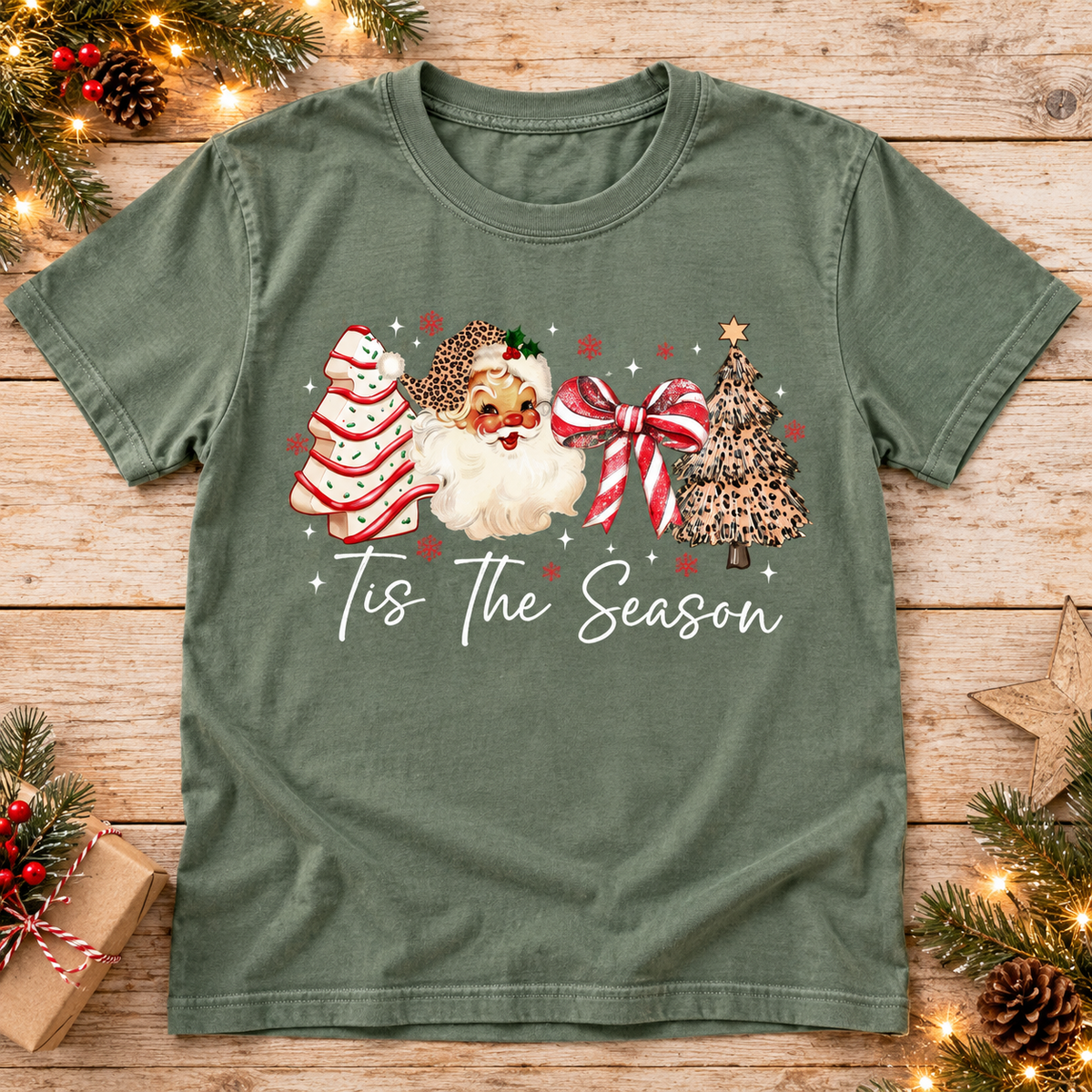Tis the Season — Vintage Santa & Leopard
