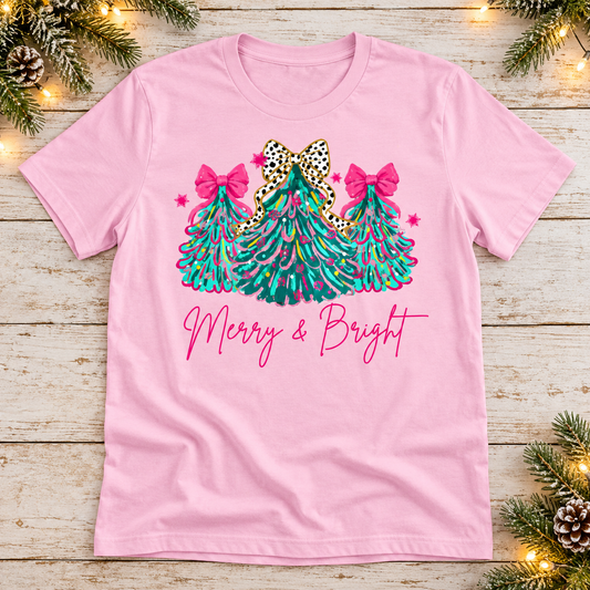 Merry & Bright — Pink Bow Trees