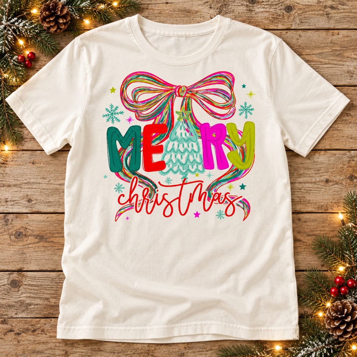 Merry Christmas — Colorful Bow