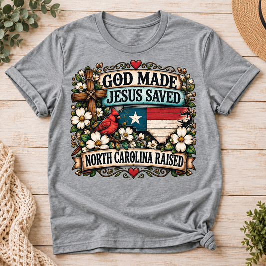 God Made, Jesus Saved, North Carolina Raised — Folk Floral