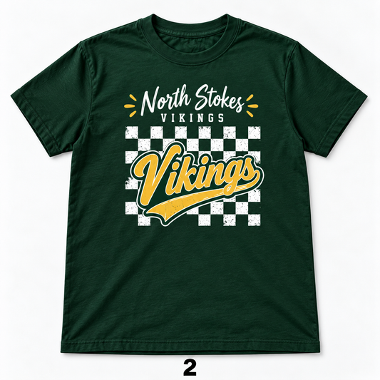 North Stokes Vikings — Checkerboard Script