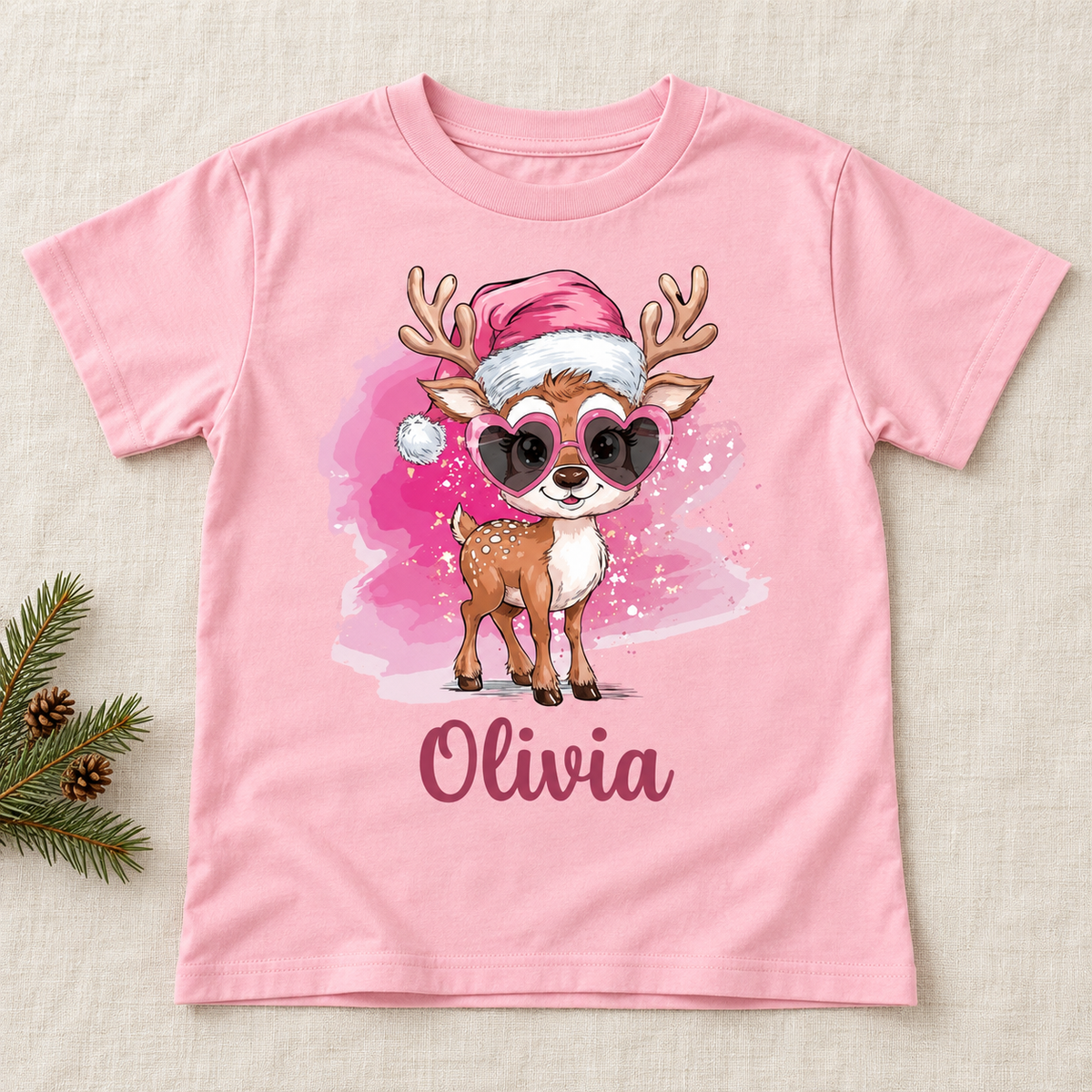 Personalized Pink Reindeer