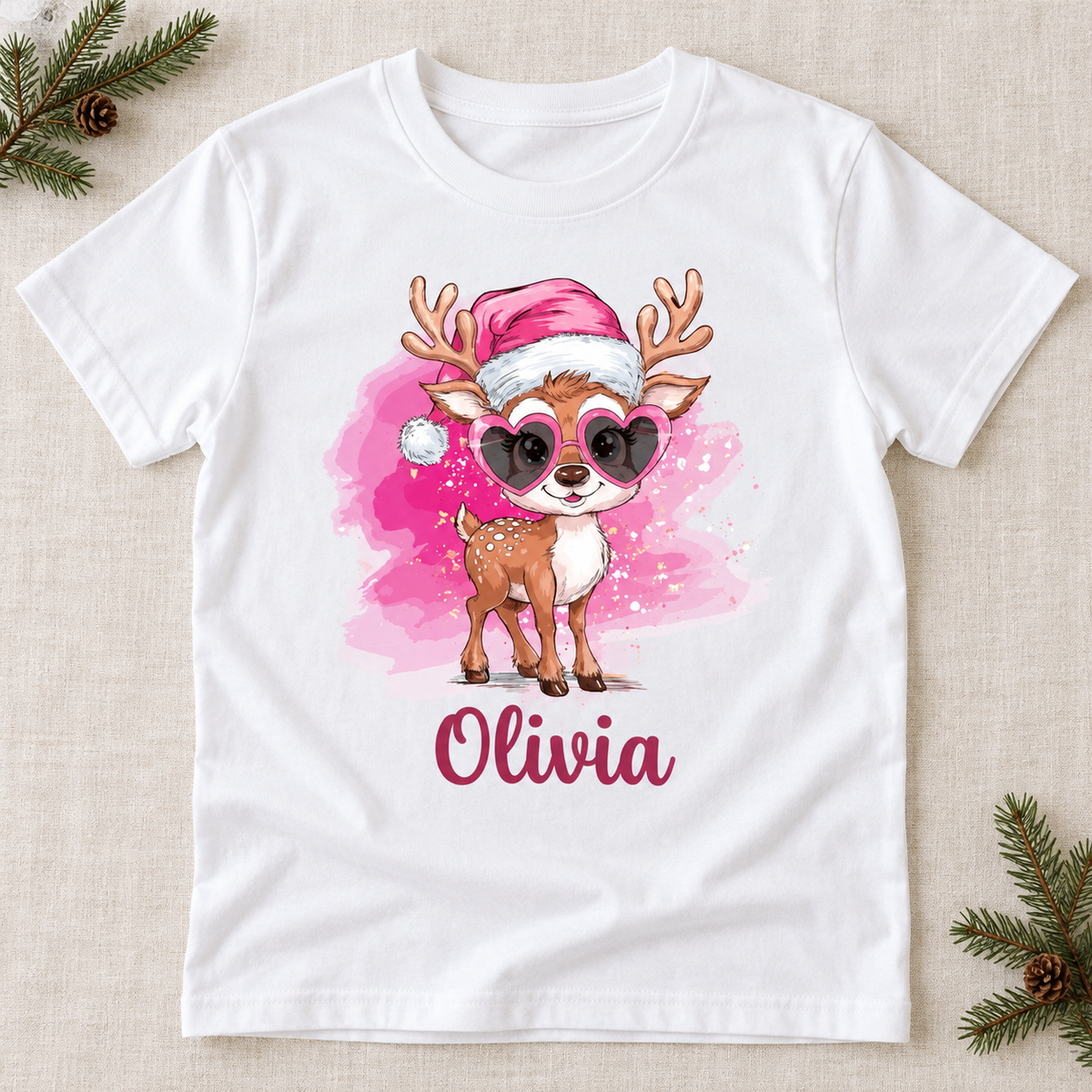 Personalized Pink Reindeer