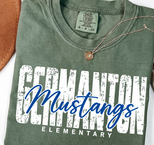 Germanton Mustangs — Distressed Script