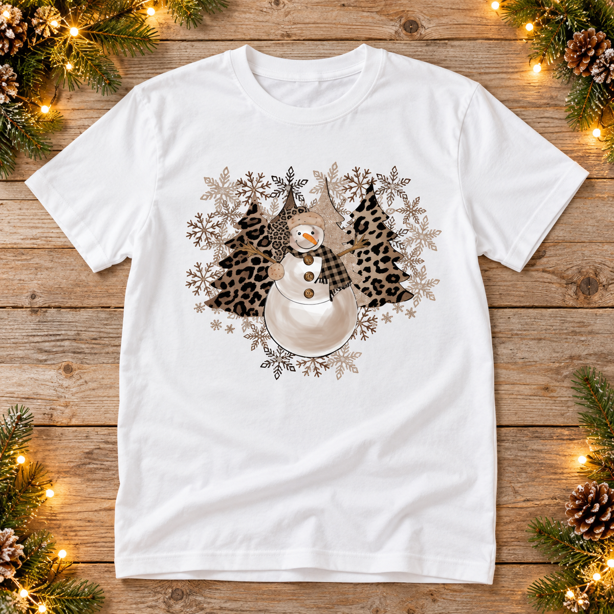 Snowman — Plaid & Leopard