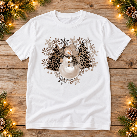 Snowman — Plaid & Leopard