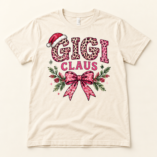 Gigi Claus – Ivory full tee mockup