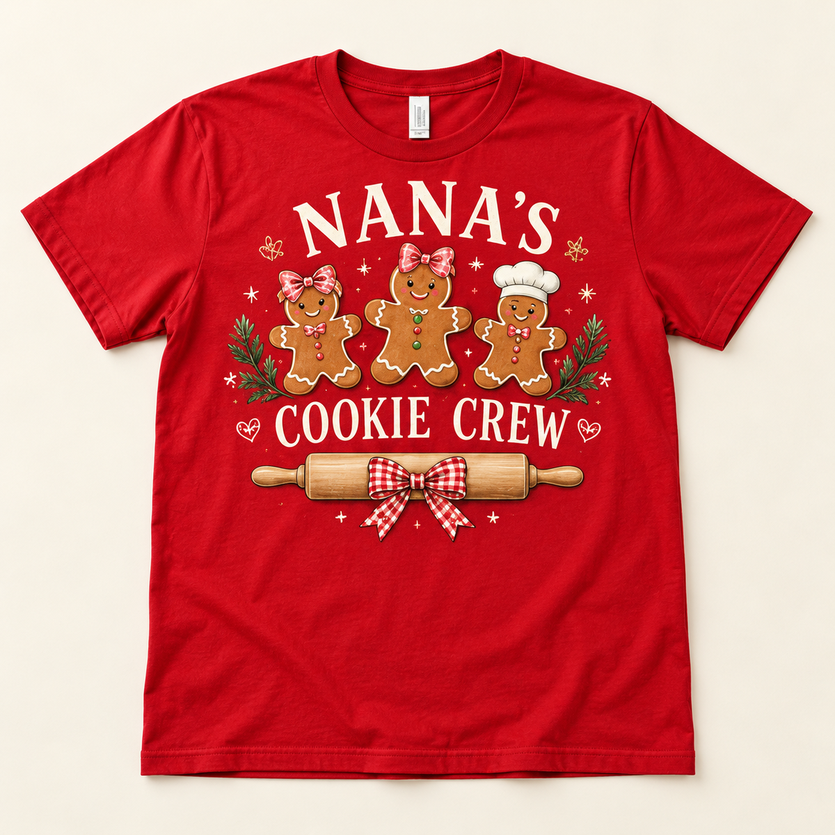 Nana’s Cookie Crew – Red full tee mockup