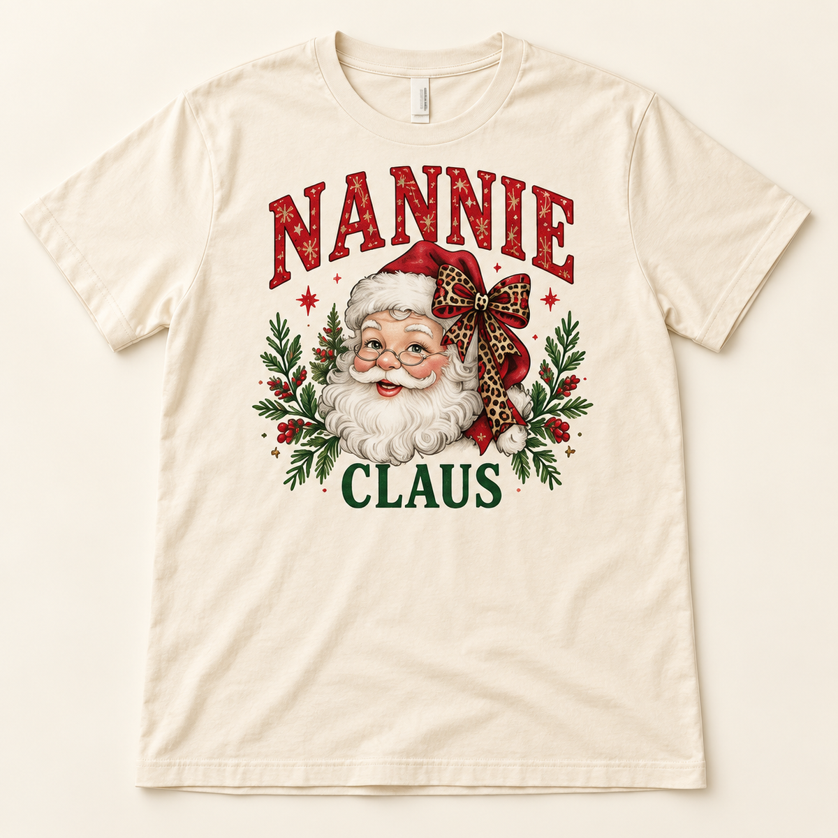 Nannie Claus – Ivory full tee mockup