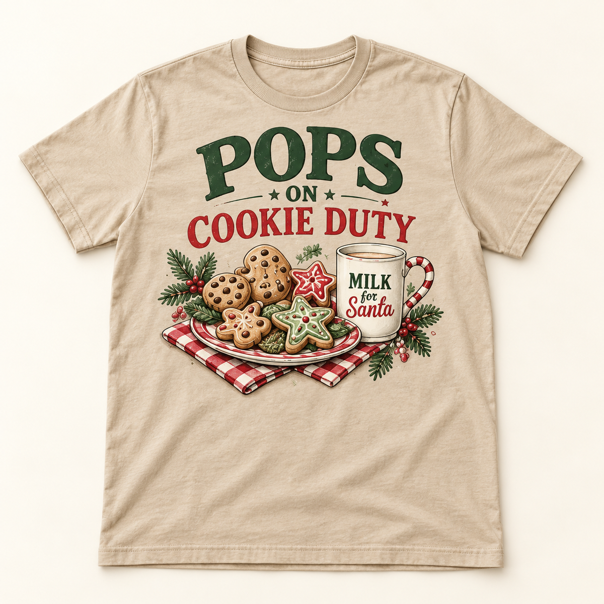 Pops on Cookie Duty – Sand full tee mockup