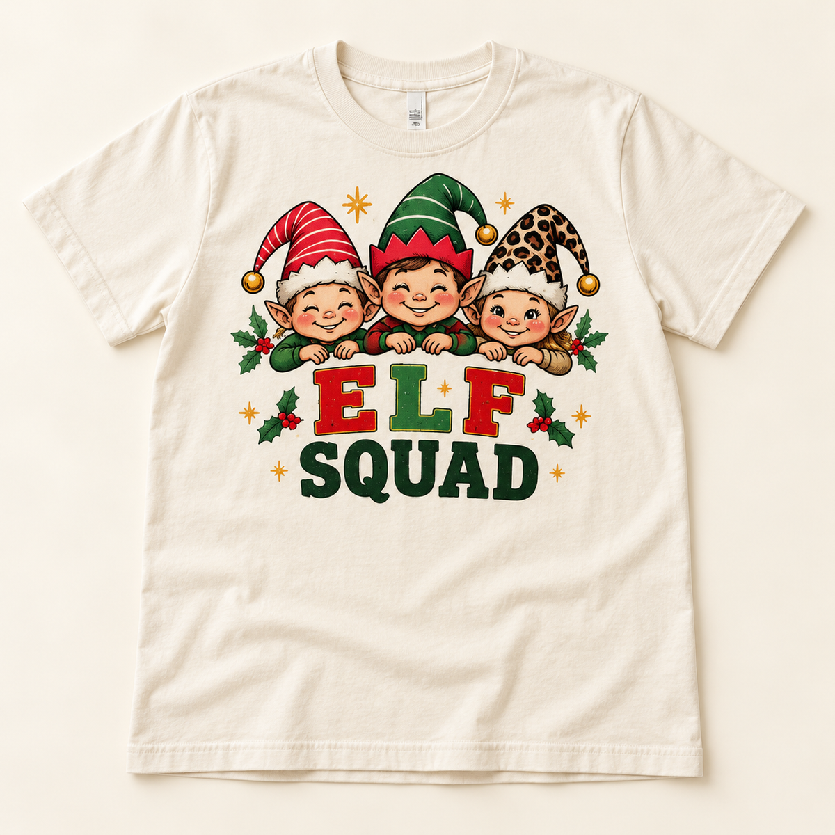Elf Squad – Ivory full tee mockup