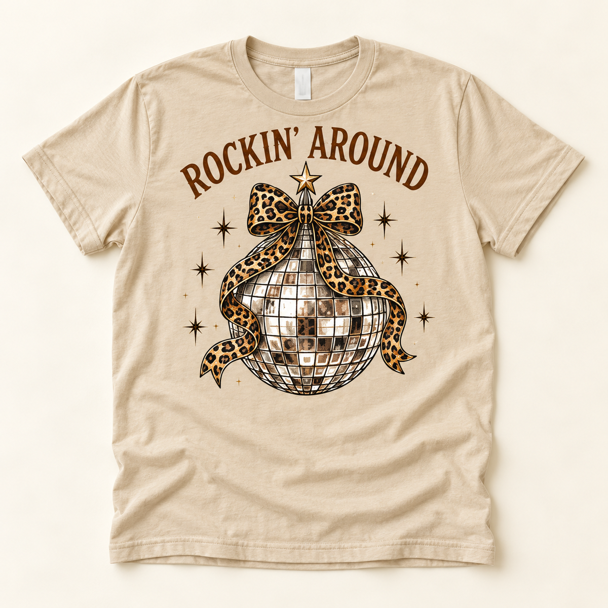 Rockin’ Around – Sand full tee mockup