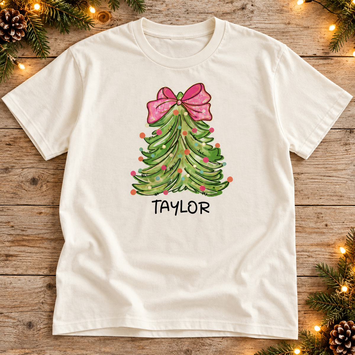 Personalized Christmas Tree & Bow