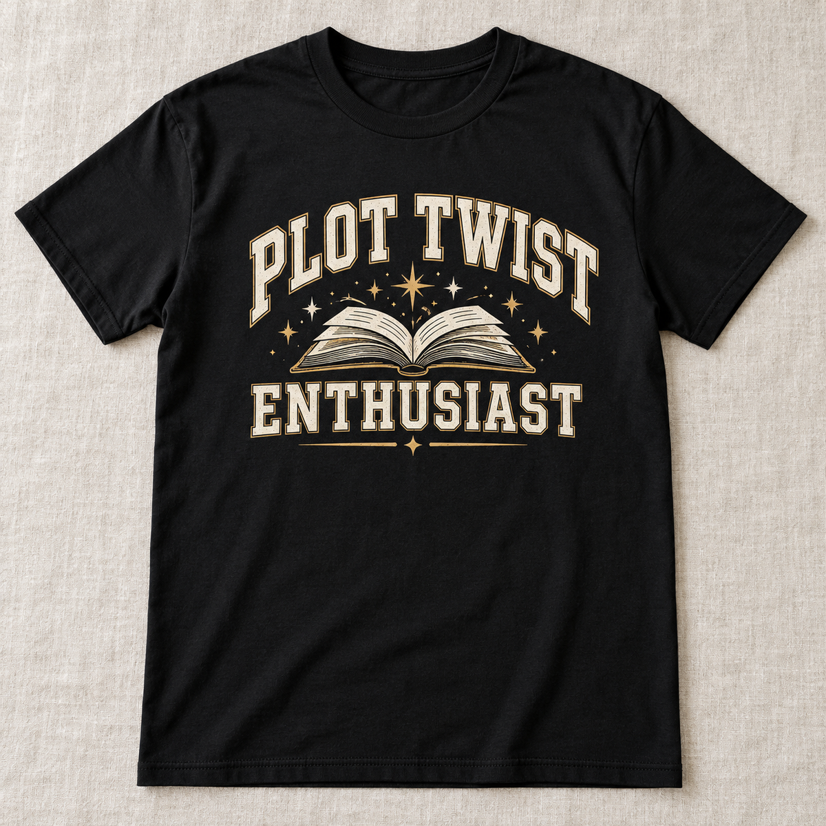 Plot Twist Enthusiast tee shown in Black