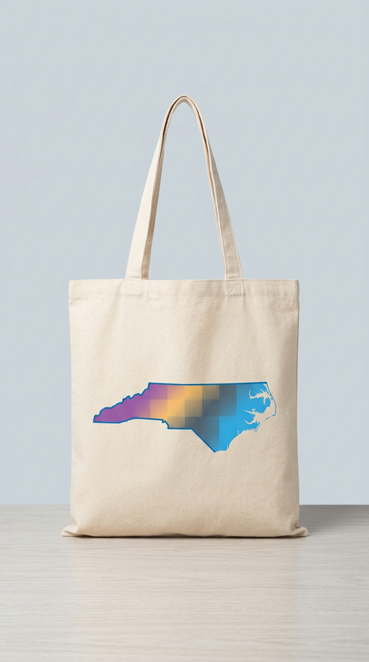 North Carolina outline canvas tote bag
