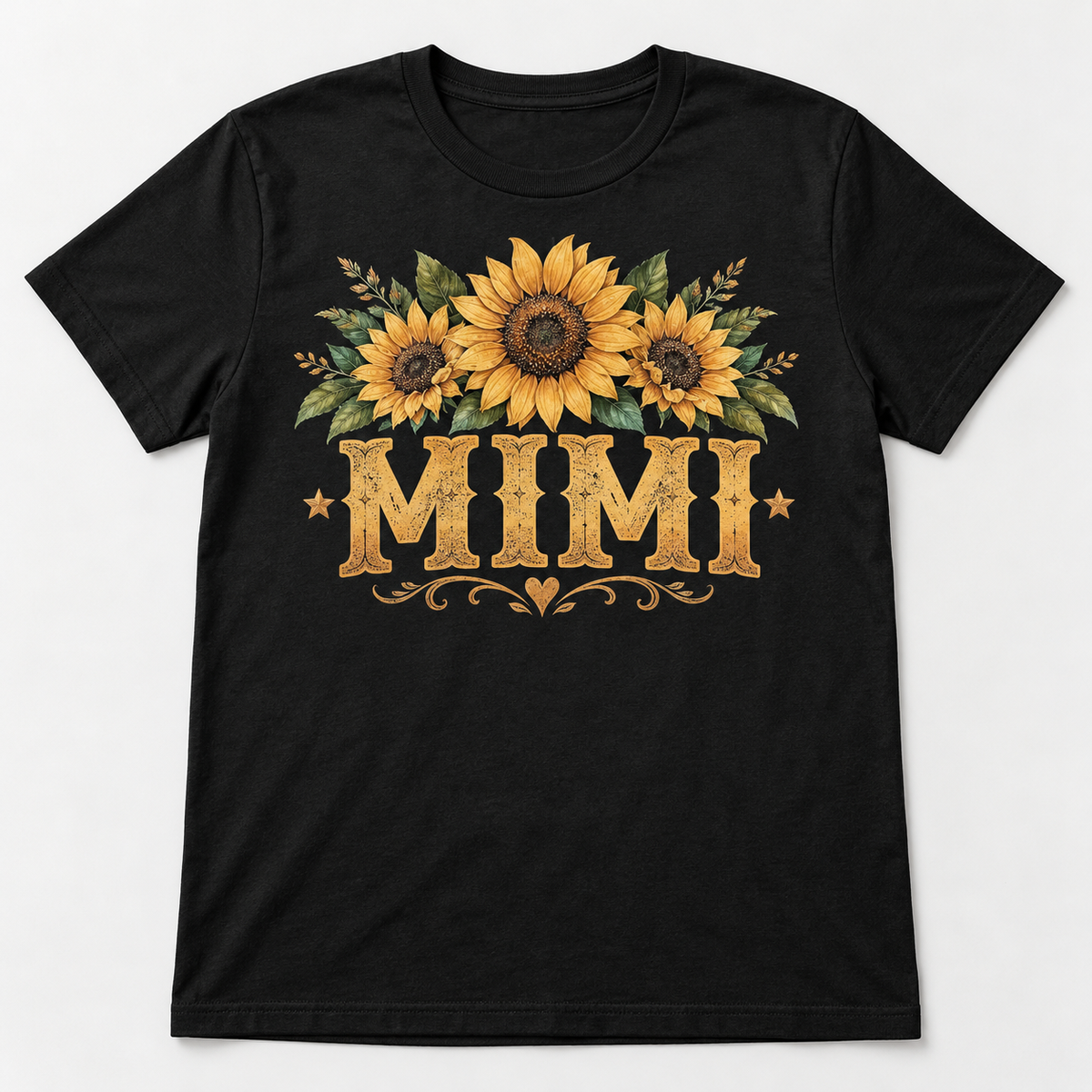 Mimi Sunflower Soul tee mockup in Black